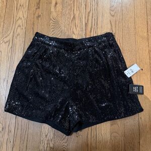 Express Black Sequin Shorts